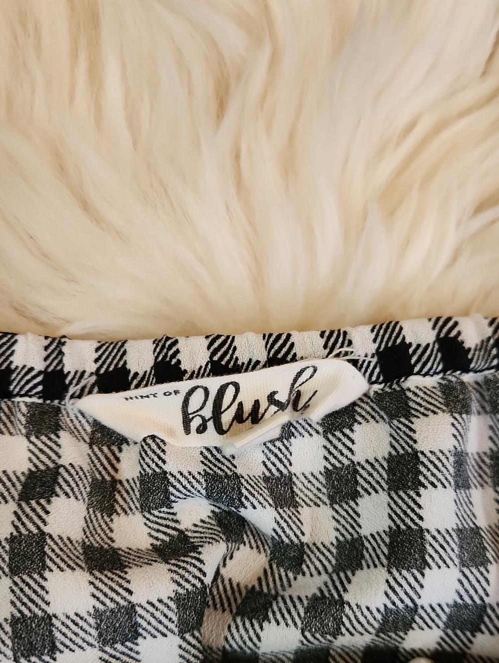 A Hint Of Blush Black & White Gingham Mini Dress - Picture 4 of 5
